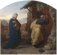 Maria e José buscam um refúgio para o parto